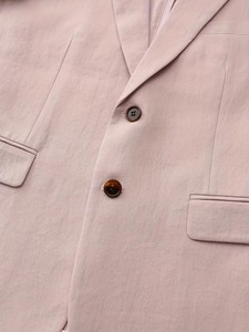 Chaqueta Blazer de <span class=keywords><strong>Lino</strong></span> para <span class=keywords><strong>Hombre</strong></span>, Casual, para Toda Temporada, Cierre de un Botón, Corte Regular, Manga Larga, Diseño de Cuello en V, Color Sólido, Trajes de Negocios - Product Image 4