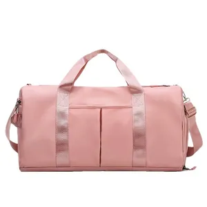 Top Seller Foldable Expandable Dry Wet Waterproof Duffel Bag Duffle Yoga Weekend Shoulder Gym Luggage Travel Tote Bag pink