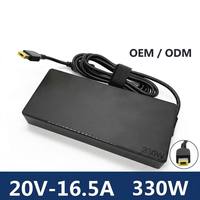 Adaptador de Corriente de 330W PD 3.0 Resistente al Fuego, Entrada Universal 100-240V 20V 16.5A, Amarillo Cuadrado para ThinkPad Serie P, IdeaPad Y