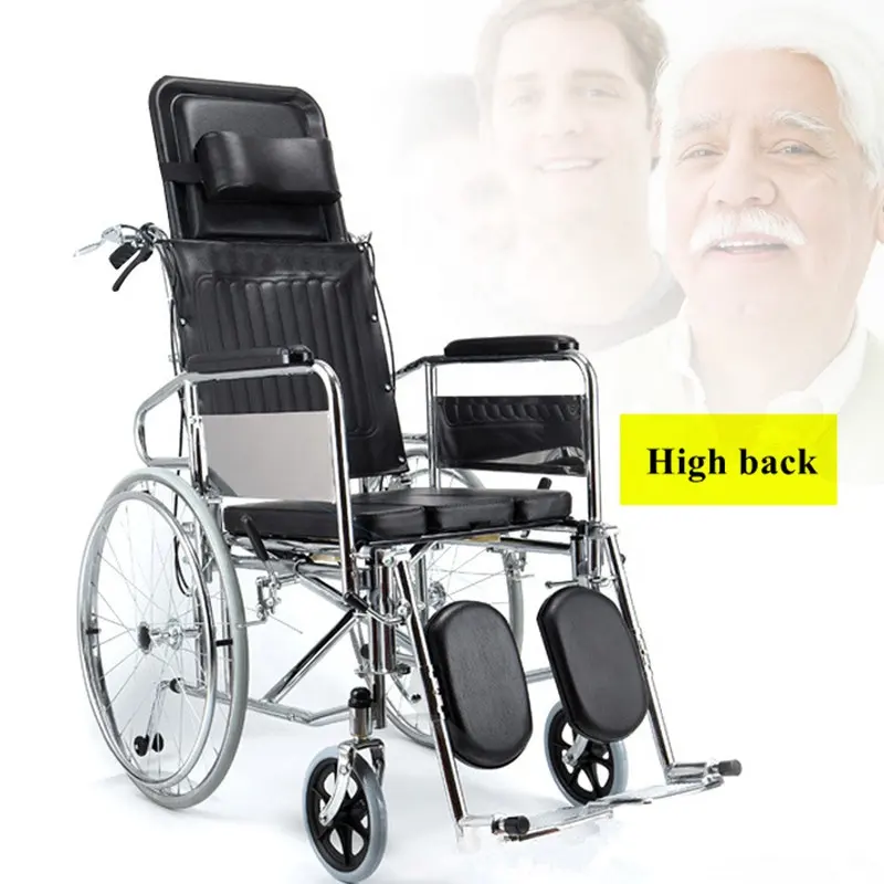 Hohe zurück falten volle liege stuhl, hub, halbseitenlähmung, mittleren und alten im alter von bruch, bein heben, manuellen rollstuhl