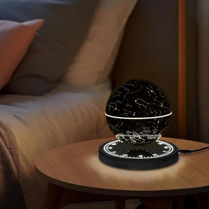 مصباح مكتب بتصميم السماء المرصعة بالنجوم يطفو مغناطيسياً مع قاعدة دوارة على شكل طبق طائر، هدية ديكور منزلي أنيقة مصنوعة من البلاستيك - Product Image 5