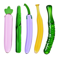 Hot Selling Seksspeeltjes Vrouwelijke Masturbatie Realistische Glazen Dildo 'S Voor Vrouwen Fruit Groente Vorm Dildo Anale Plug Met Geschenkdoos