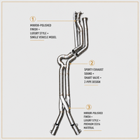 Tuyau intermédiaire OEM à longueur égale en Z pour BMW M2/M3/M4 G80/G82/G87/G8X 3.0T 2021-2024, échappement en acier inoxydable de 1,5 mm d'épaisseur, garantie