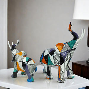 Ornamenti di <span class=keywords><strong>elefante</strong></span> creativo per la casa soggiorno armadietto del vino decorazione per ufficio in resina artigianato Graffiti scultura di <span class=keywords><strong>elefante</strong></span> - Product Image 3