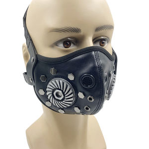 Masques de moto intégraux en <span class=keywords><strong>latex</strong></span> style punk, cool, pour hommes, mode punk rock hip-hop, pour Halloween, fête, cosplay, <span class=keywords><strong>masque</strong></span> à rivets, drôle et effrayant - Product Image 4