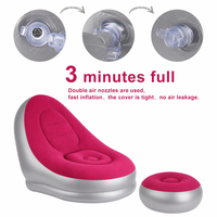 Fauteuil gonflable, canapé gonflable, chaise de loisirs sans pieds en PVC floqué avec housse amovible pour la vente en gros, la personnalisation OEM et ODM