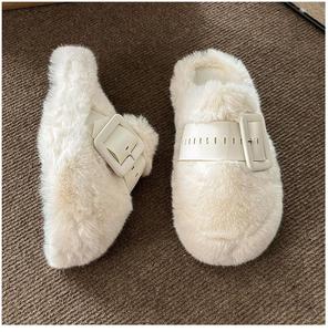 Zapatillas peludas Baotou para mujer, zapatillas antideslizantes para el hogar de otoño e invierno, zapatillas de algodón cómodas y resistentes al desgaste - Product Image 2