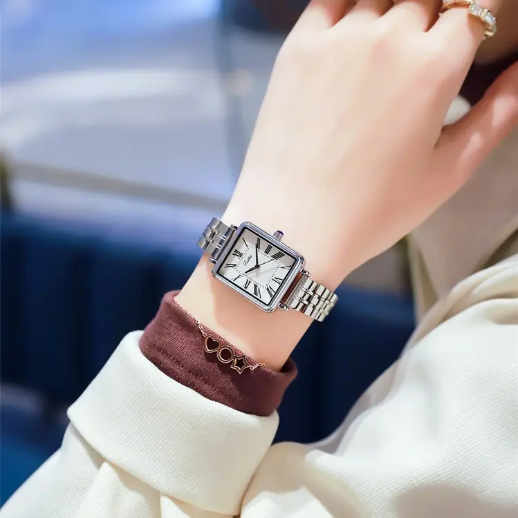 Scottie 9164 Square Dial Lady Wrist Watch Life Waterproof Jewelry Women's Stainless Steel Quartz Watches