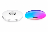 Plafonnier LED intelligent RGBW avec haut-parleur intégré, synchronisation musicale, contrôle par application, changement de couleur et intensité réglable