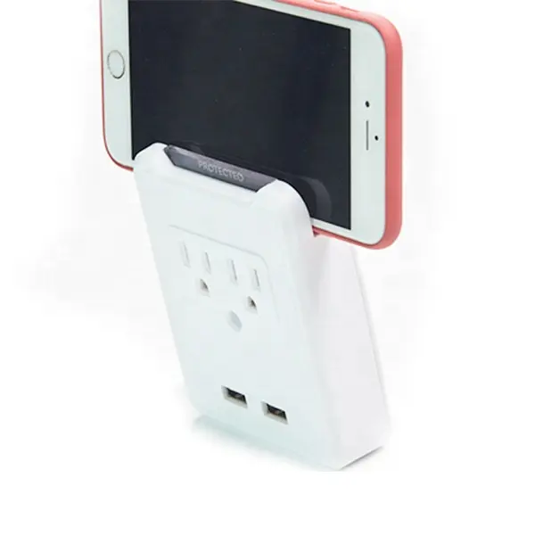 2 usb 2 wall outlet extender surge protected 90J current tap PVC PC 125V/15A Customizable OEM Standard-CN Charger 5V Power