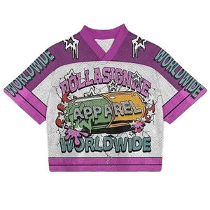 Maillot de football tendance, nouveau, col en V, coupe ample, décontracté, imprimé personnalisé, manches courtes, respirant, séchage rapide, anti-UV, sport - Product Image 5