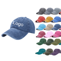 Casquette de baseball en jean délavé vintage avec logo personnalisé brodé, réglable, en coton délavé, chapeaux seau