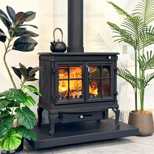 Estufa <span class=keywords><strong>de</strong></span> <span class=keywords><strong>Leña</strong></span> <span class=keywords><strong>de</strong></span> Estilo Europeo, Hierro Fundido, Multicombustible, Chimenea Independiente para Calefacción del <span class=keywords><strong>Hogar</strong></span> - Product Image 3