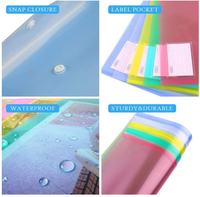 Enveloppes en plastique poly Sacs de fichiers transparents A4 Dossiers de documents Organisateurs de documents avec bouton pression