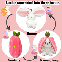 Hot Selling Easter Aardbei Wortel Getransformeerd Konijn Knuffels Groothandel Gevulde Fruit Bunny Dier Pop Kussen Pasen Cadeau