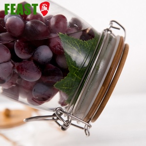 Bocaux de rangement en verre avec couvercle en bambou, lot de 10 pièces, pour conserver la nourriture, transparents, hermétiques - Product Image 3