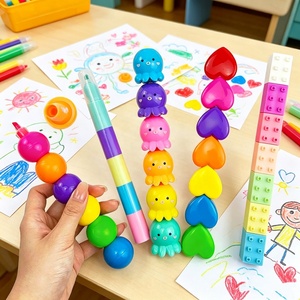 Marcadores Macron Coloridos, Lindos y Kawaii, con Forma de Animal, Pulpo, Flor, Corazón, Diseño de Osito de Dibujos Animados, Multicolor, Apilables, <span class=keywords><strong>Pastel</strong></span>, para Manualidades - Product Image 5