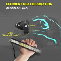 Barre lumineuse LED fine de 22 pouces 104W 12000LM 6000K à une seule rangée, feux de travail et de conduite tout-terrain pour camions, SUV/ATV/tracteurs/bateaux 12V 24V IP68