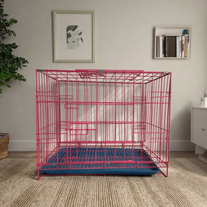 Смелый утолщенный Железный клетка для домашних животных с пластиковым лотком на кнопке, складной разделенный унитаз для маленьких средних и больших собак, кошек - Product Image 6