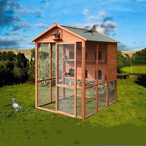 Buiten volière, vogelhuis, schuur, houten vogelkooi voor het paren van vogels, regenbestendig en met zonwering. - Product Image 2