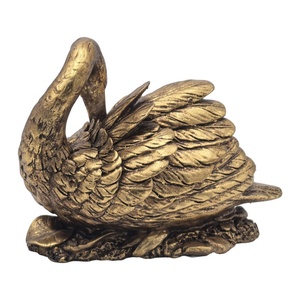 Элегантный Винтажный серебряный лебедь, украшение из экологически чистой смолы для настольного дисплея, современный Рождественский подарок для пар, сказочное аниме - Product Image 3