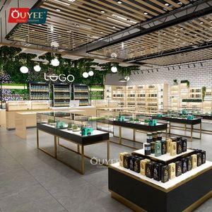 Nueva decoración, vitrina de cristal para venta al por menor, diseño de dispensario, exhibición de tienda de humo, estantes de exhibición Led - Product Image 1