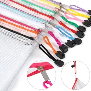 Mesh Zipper Pouch Document Bag With Labels Plastic Zip File Folders In 16 Colors Letter Size Zipper Bags For Organizing