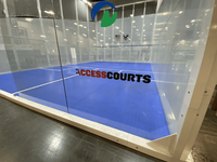 Terrain de squash panoramique préfabriqué en verre MCG Worldwide Supply |   Système de terrain de sport portable prêt à l'emploi avec assistance à l'installation