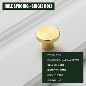 Poignée ronde simple en métal <span class=keywords><strong>doré</strong></span> moderne, pour commode, tiroir de cuisine, <span class=keywords><strong>meuble</strong></span> <span class=keywords><strong>TV</strong></span>, armoire - Product Image 4