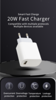 Chargeur rapide multi-standard 20W, matériau ignifuge, prise EU/JP US, adaptateur de charge mural universel USB-A pour téléphones mobiles