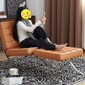 घरेलू बालकनी लिविंग रूम या बार अवकाश के लिए वास्तविक चमड़े में बार्सिलोना कुर्सी के लिए वास्तविक चमड़े में बार्सिलोना कुर्सी के लिए - Product Image 3