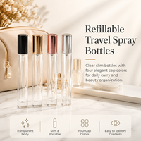 Flacon de parfum en verre cylindrique de 10 ml personnalisé en gros avec atomiseur et bouchon à vis, flacon vide pour diffuseur à bâtonnets