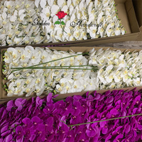 Offre Spéciale : Fleurs Artificielles d'Orchidées Papillon Décoratives, 9 Têtes, en Latex Effet Naturel, Idéales pour la Maison, la Fête des Mères et Noël