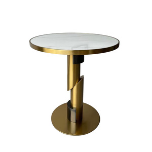 Luxury Milk Tea Shop Round Table Hotel Lounge Meeting Table Small Reception Coffee Shop Stone Slab Table Durable Versatile - Product Image 4