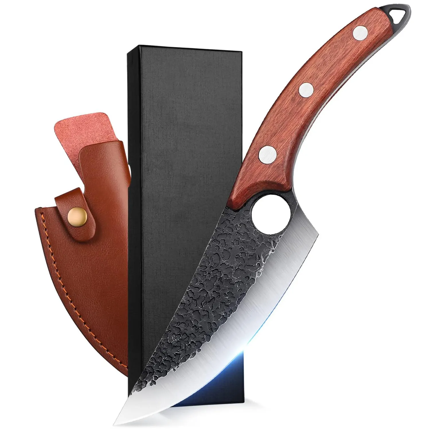 Ножи Викинга, кованные вручную, нож для обвалки, полный нож, японский шеф-повар, сербский нож с ножной мясорубкой