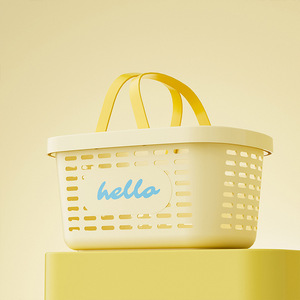 <b>Portable</b> Plastic Style Rectangular <b>Shower</b> Basket for Bathroom Drainable Storage Hollow-Out Organizer for Toiletries - Product Image 4