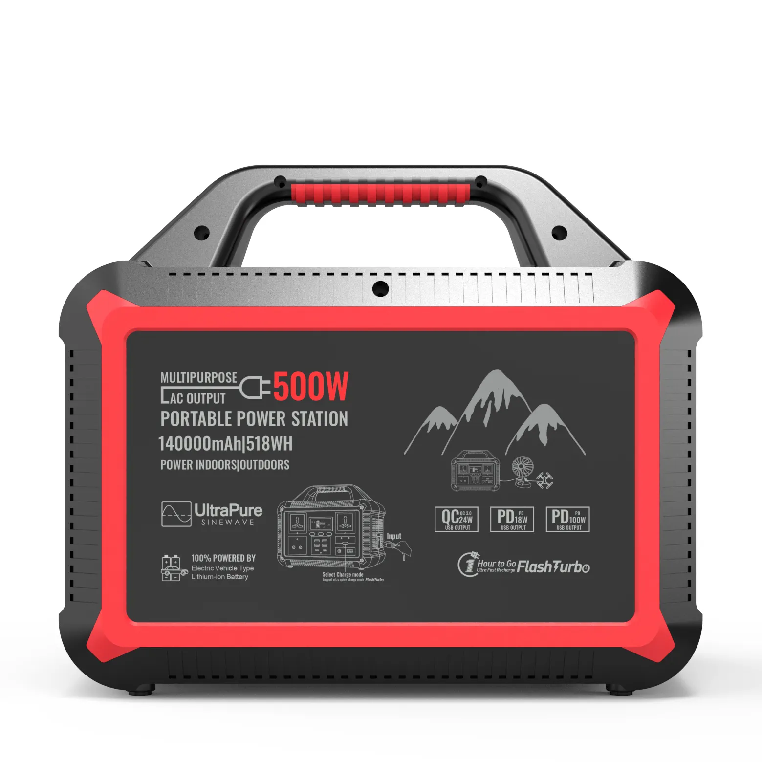 500W Draagbare Generator Solar 100V Emergency Power Station Solar Power Bank PD100W Draagbare Lithium Batterij Zonne-<span class=keywords><strong>energie</strong></span>