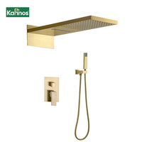 12 pouces encastré carré au plafond 30x30cm acier inoxydable ensemble de douche de salle de bain mélangeur de douche en laiton