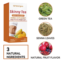 Thé détox Greenpie Fitness en marque privée pour adultes, thé naturel pour perdre du poids avec des vitamines, emballage en boîte