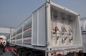 2025 Second-Hand 20ft Skid Cylinder Large Capacity 12 Tube Seamless Steel CNG Tanker Manual Transmission Long <b>Trailer</b> 6x4 Oil - Product Image 4