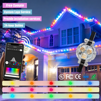 Lumière extérieure permanente à pixels RGB programmables Ismart, décoration de gouttières de Noël, certifiée UL, étanche IP68, lumière ponctuelle LED