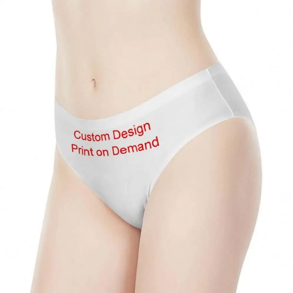 Großhandel Custom Your Own Logo/Bild/Foto druck Bequeme atmungsaktive nahtlose Slips Damen Höschen Damen unterwäsche