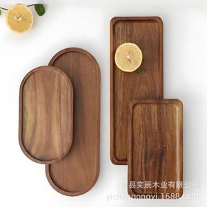 Acacia Wood Serving <b>Tray</b> 29cm X 10.5cm Rectangular Solid Wood Coffee <b>Tea</b> Plate For Drink Serving - Product Image 3