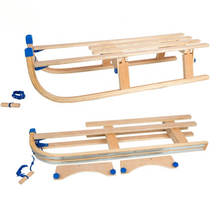 Traîneau à neige pour enfants personnalisé en gros direct d'usine traîneau en <span class=keywords><strong>bois</strong></span> pliable avec dossier plié en 5 secondes 110cm - Product Image 4