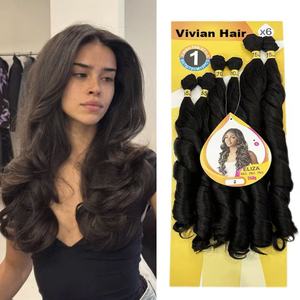 Mèches de cheveux bouclés 6X de 18-22 pouces, qualité supérieure, sans nœuds, fibres douces, boucles françaises, tissage de cheveux ondulés lâches, inégalées - Product Image 1