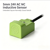Capteur de proximité inductif carré 24V CA normalement fermé, distance de détection 5mm, installation encastrée, interrupteur de détection de métaux