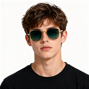 Occhiali da Sole Quadrati Vintage Steampunk Hip Hop con Aste in Metallo Dorato e Molla, Protezione UV400 Polarizzata, Occhiali da Uomo alla Moda Europea per la Pesca - Product Image 4