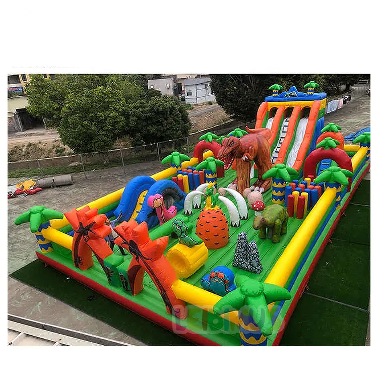 Parque de dinosaurios, casa de rebote inflable, parque de atracciones, castillo hinchable gigante, Combo, ciudad divertida, Castillo de Salto Grande al aire libre