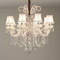 Lustre en cristal européen blanc K9, luminaire suspendu en forme de bougie pour villa, salon, hall d'hôtel, décoration de salle de mariage