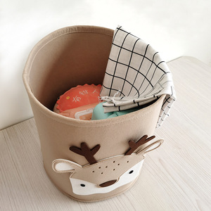 Cesto <span class=keywords><strong>in</strong></span> <span class=keywords><strong>Feltro</strong></span> Pieghevole a Forma di Cartone Animato, Contenitore Cilindrico per Giocattoli e Vestiti dei Bambini - Product Image 3